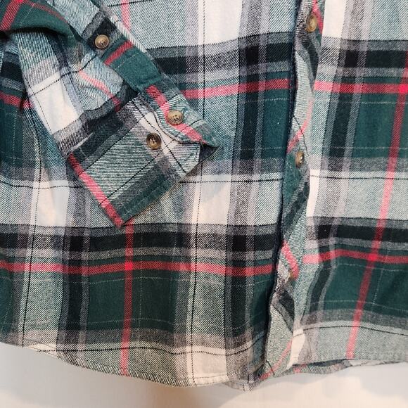 Dravus Mens Small Plaid Cotton Flannel Button Down Shirt - Picture 4 of 5